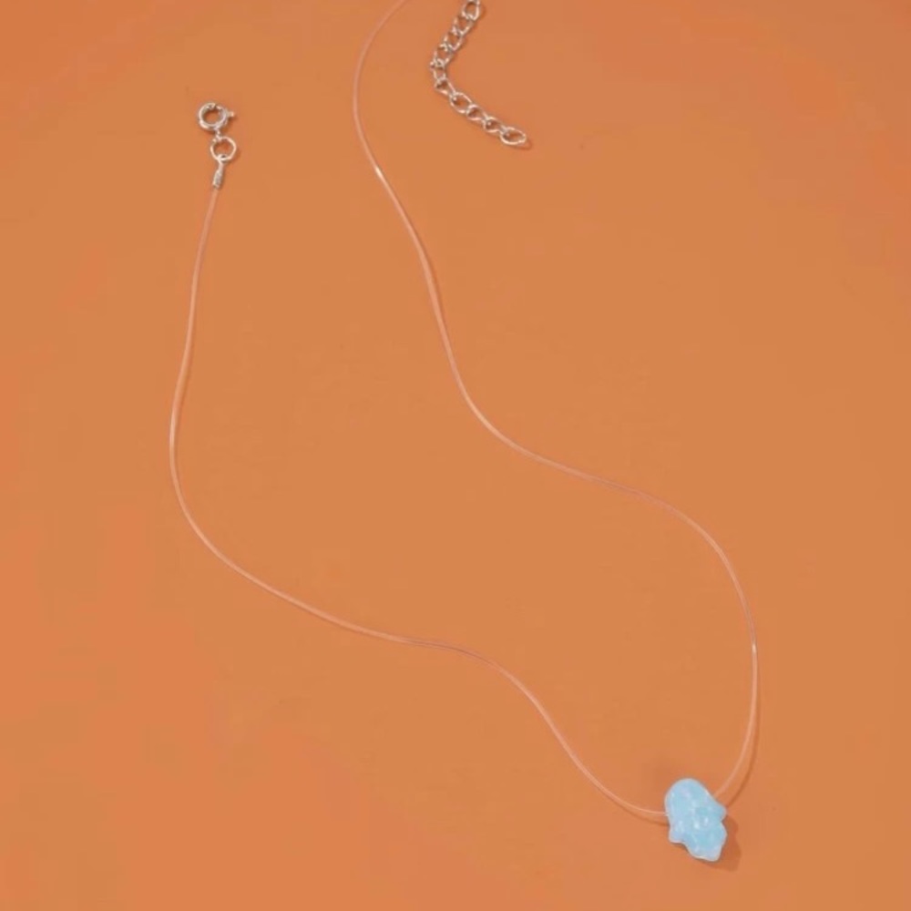 Faux Opal Hamsa Necklace